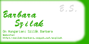 barbara szilak business card