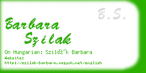 barbara szilak business card